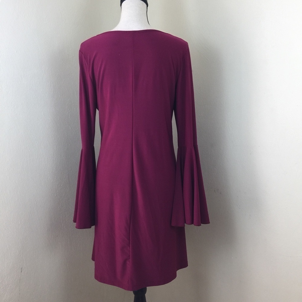 Haani Dress. Beaded Neckline. Burgundy. Sz L. - Picture 2 of 7